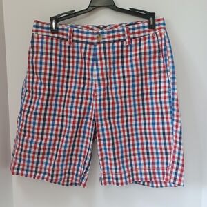Vineyard Vines Men's Shorts Slim Fit Breaker Red‎ White Blue Gingham Size 30